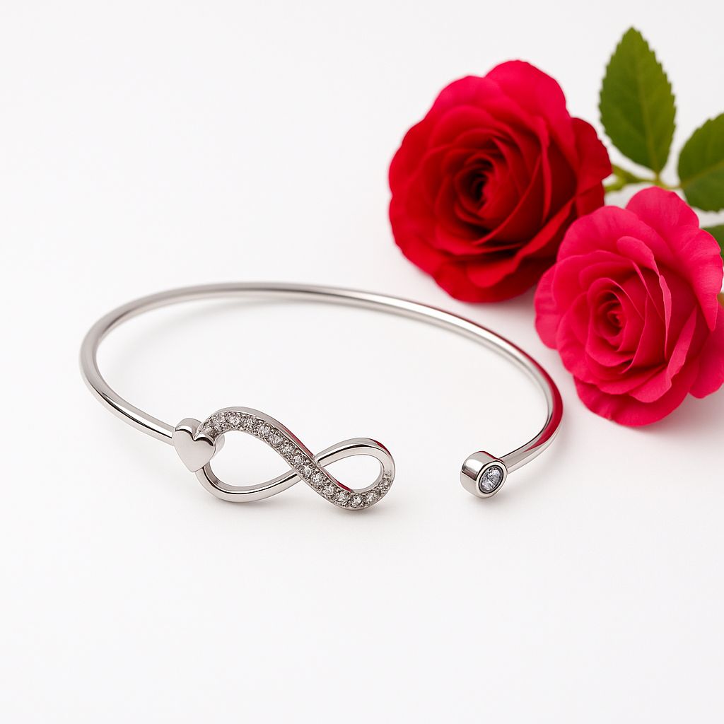 💖 Sterling Silver 925 Infinity Heart Bracelet ✨