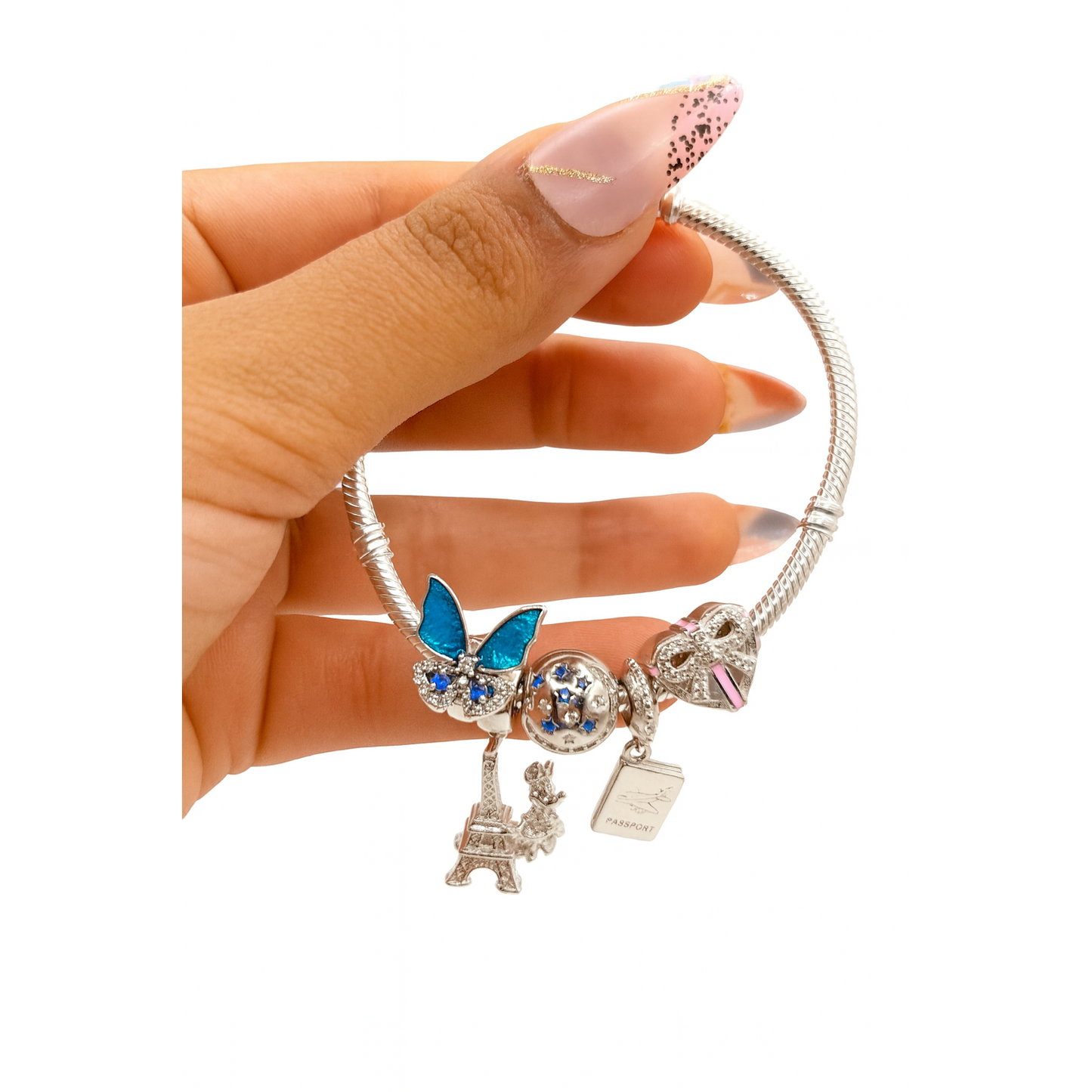 Sterling Silver Travel and Adventure Charm Bracelet ✨