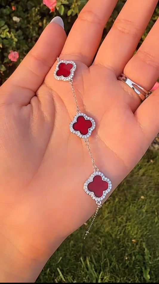 ✨ Premium 925 Silver Clover Bracelet 🌹❤️