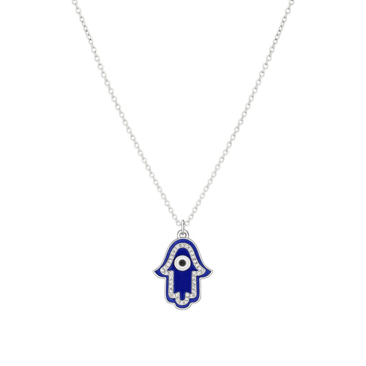 ✨ Premium Pure Silver 925 Hamsa Hand Pendant Necklace 🧿
