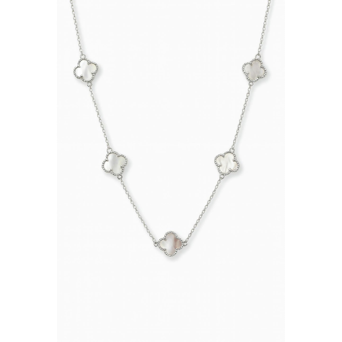 ✨ 5 Clover Necklace – Pure 925 Sterling Silver 🌸