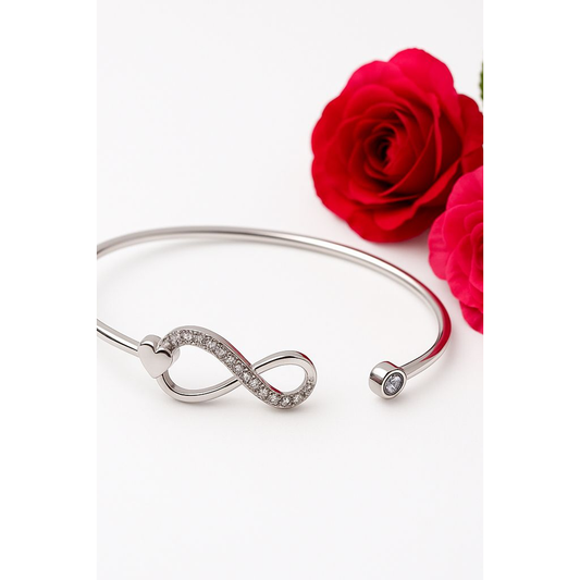 💖 Sterling Silver 925 Infinity Heart Bracelet ✨